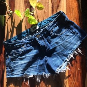 Cut-off, low rise Jean Shorts